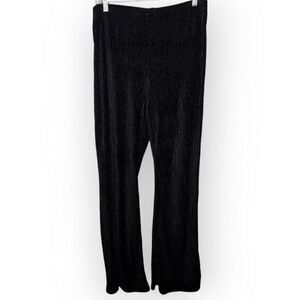 Divided H&M Women's Flared Velour Pants Black Size Large